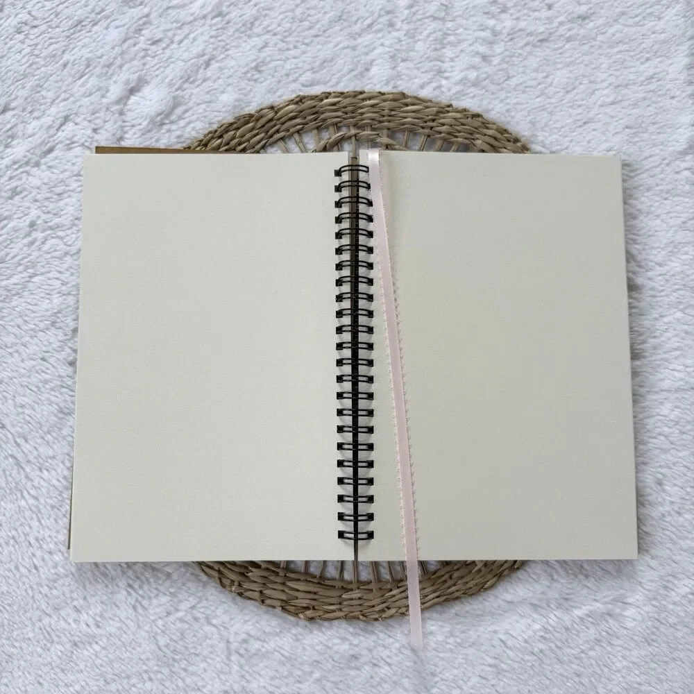Handmade Dried Pink Flower Notebook With Bookmark A5 Unlined 60 Sheets 120 Pages